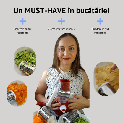 RazorPro – Răzătoare manuală rotativă pentru legume și fructe