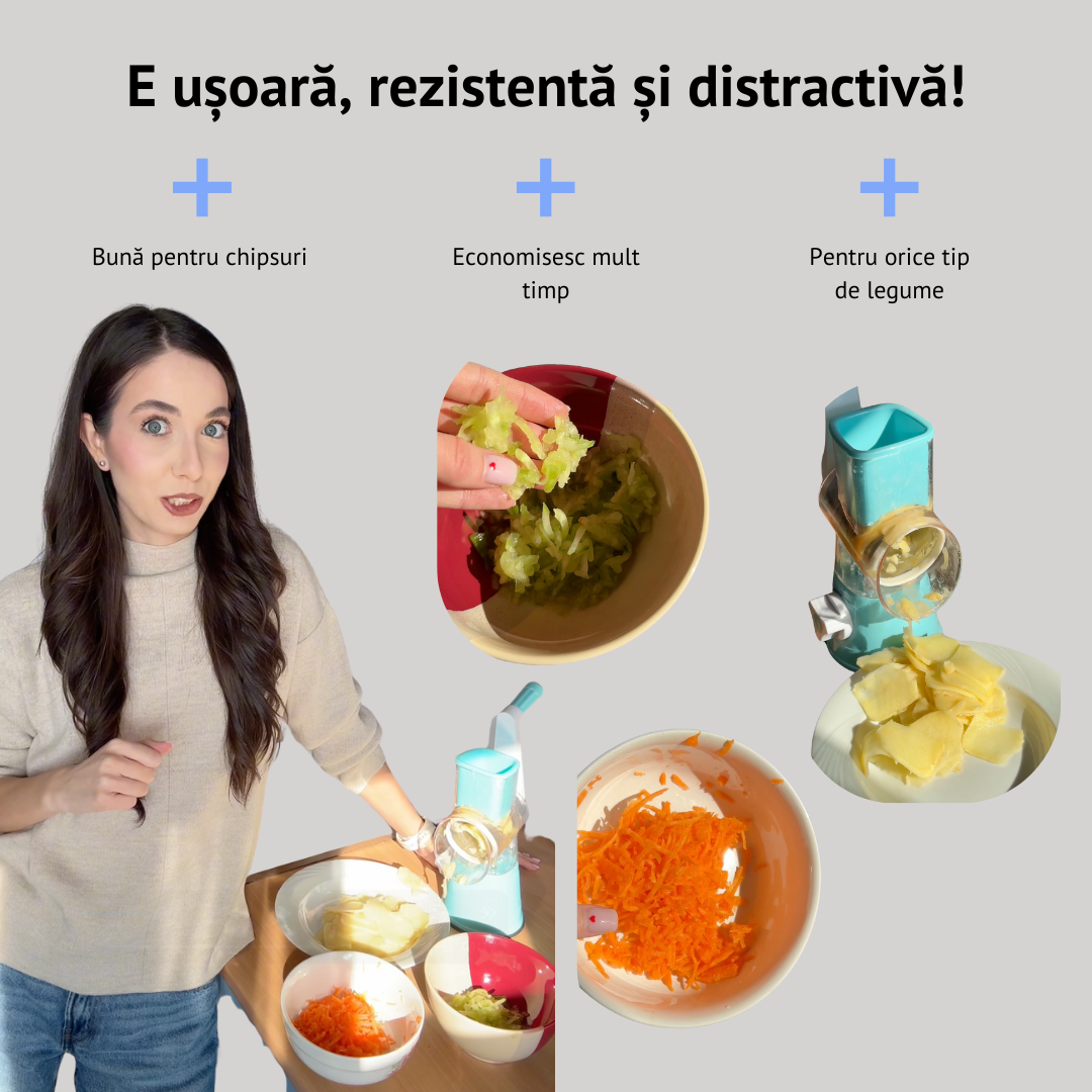 RazorPro – Răzătoare manuală rotativă pentru legume și fructe