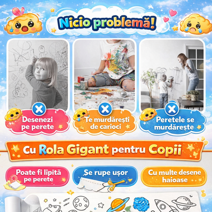 ROLA GIGANT - Rolă de desen pentru copii autoadezivă