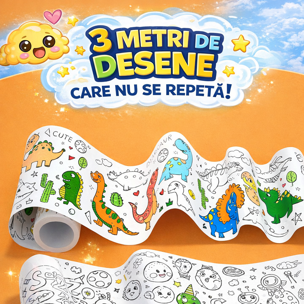 ROLA GIGANT - Rolă de desen pentru copii autoadezivă