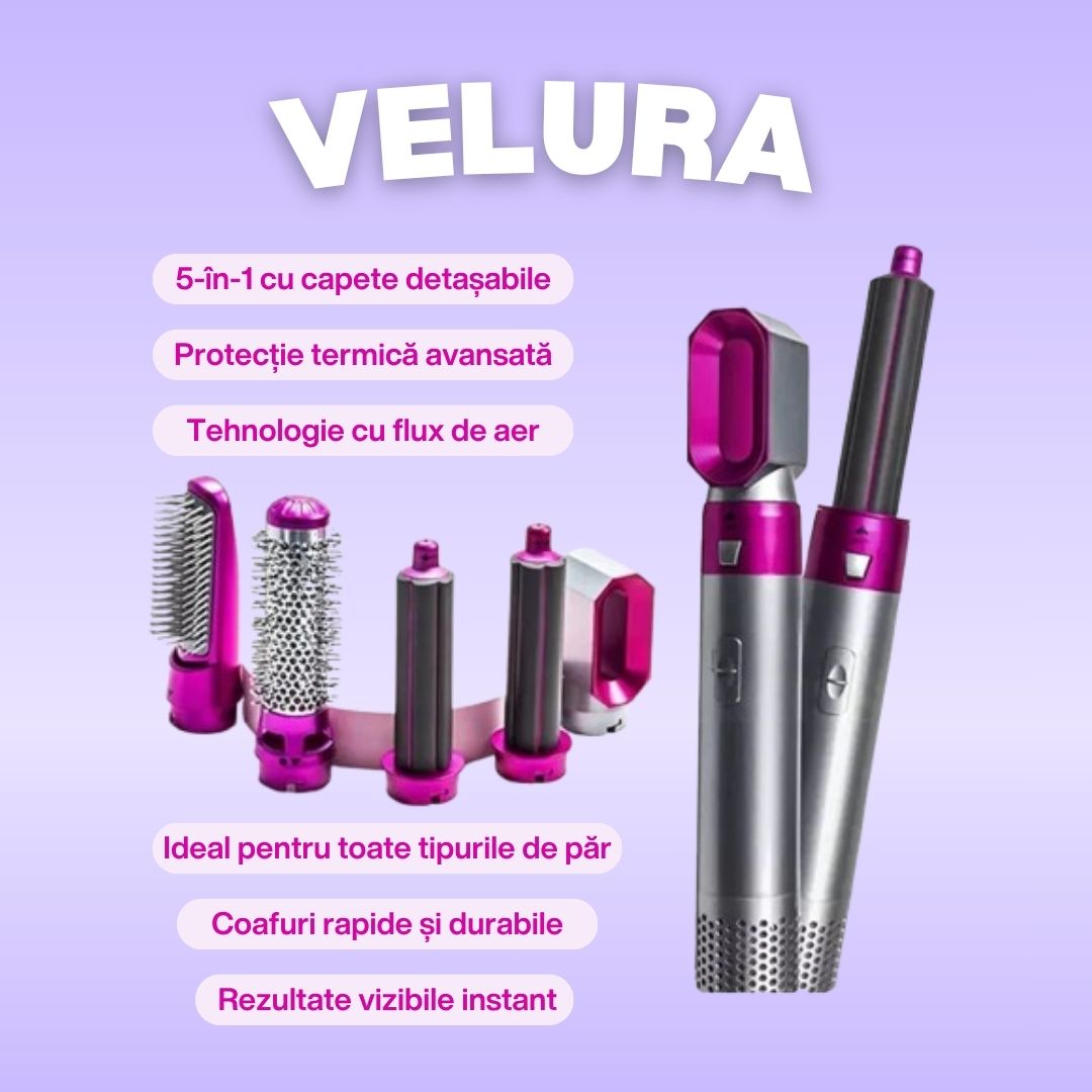 VELURA - Ondulator profesional cu 5 capete detașabile