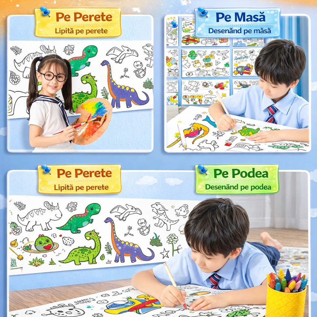 ROLA GIGANT - Rolă de desen pentru copii autoadezivă